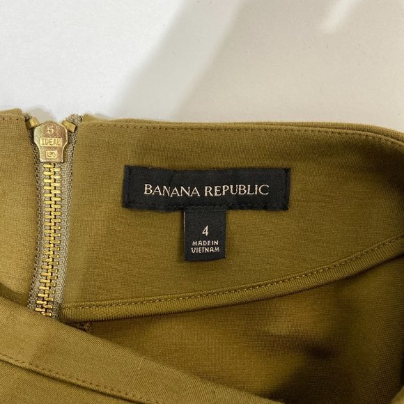 Banana Republic Women's Zip Up Dress Khaki Green - Size 4 - Picture 3 of 6